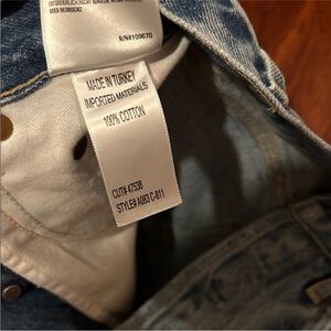 Agolde Blue Distressed Jean Shorts